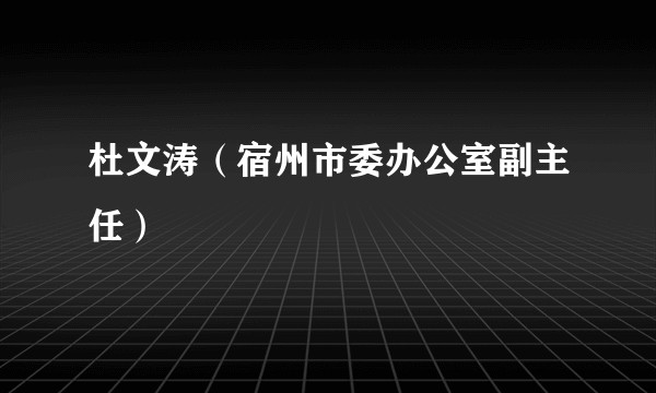 杜文涛（宿州市委办公室副主任）