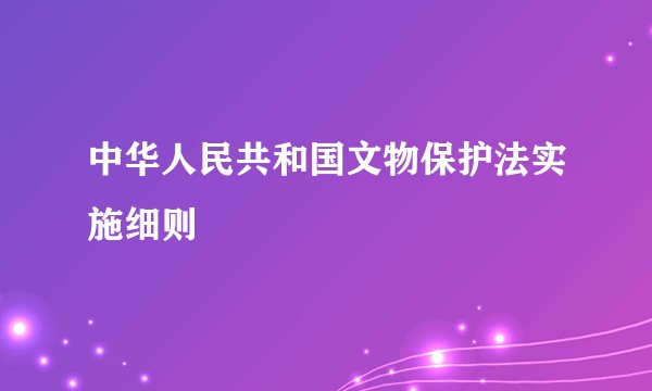 中华人民共和国文物保护法实施细则