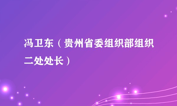 冯卫东（贵州省委组织部组织二处处长）