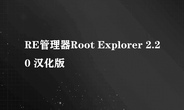 RE管理器Root Explorer 2.20 汉化版