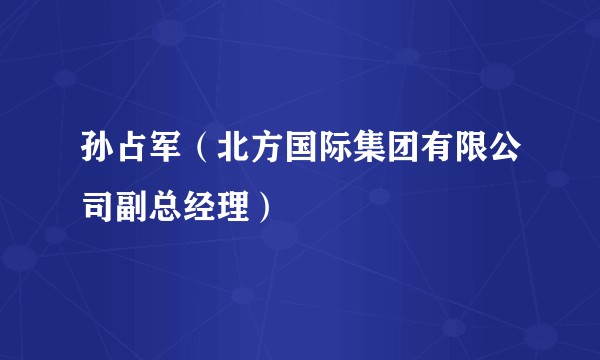 孙占军(北方国际集团有限公司副总经理)