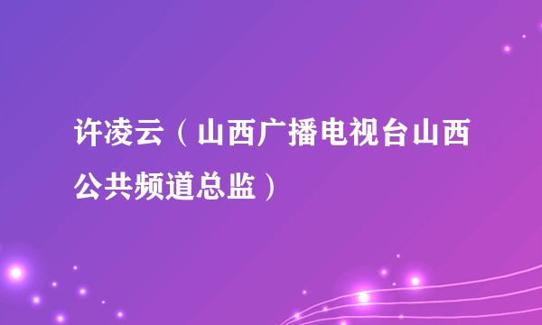 许凌云(山西广播电视台山西公共频道总监)