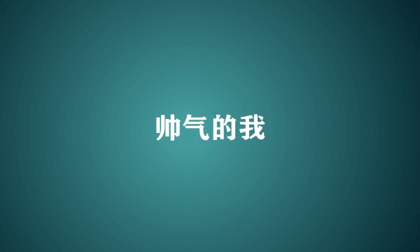帅气的我