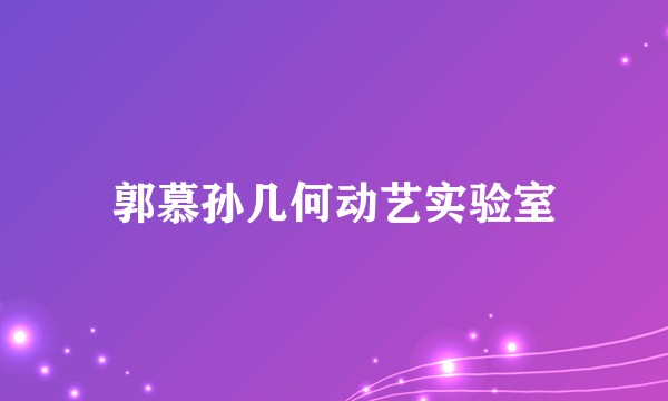 郭慕孙几何动艺实验室