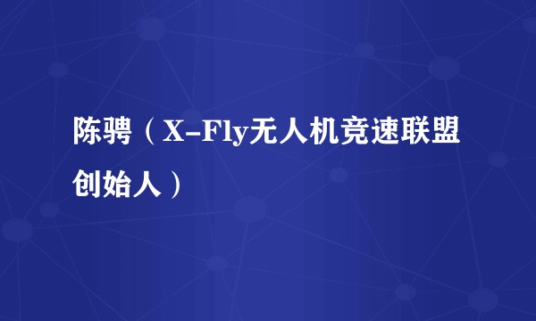 陈骋(X-Fly无人机竞速联盟创始人)