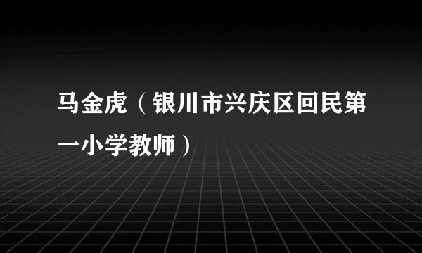 马金虎（银川市兴庆区回民第一小学教师）