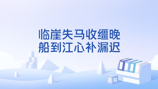 临崖失马收缰晚，船到江心补漏迟