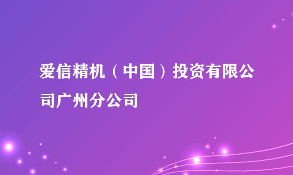 爱信精机(中国)投资有限公司广州分公司