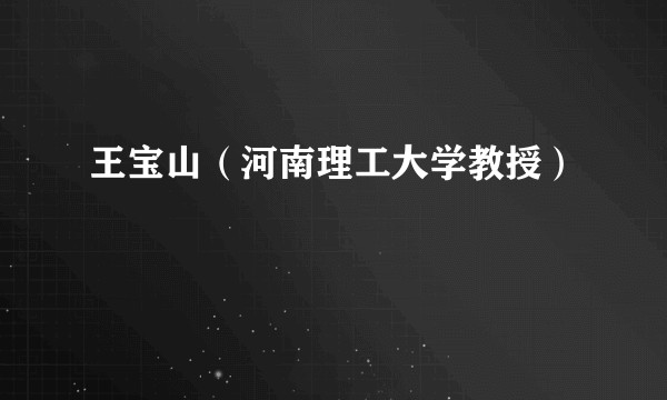 王宝山（河南理工大学教授）