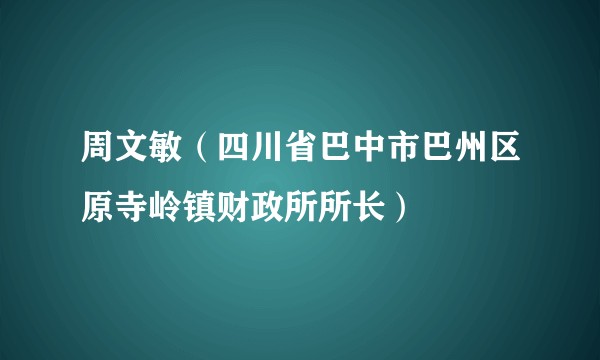 周文敏（四川省巴中市巴州区原寺岭镇财政所所长）
