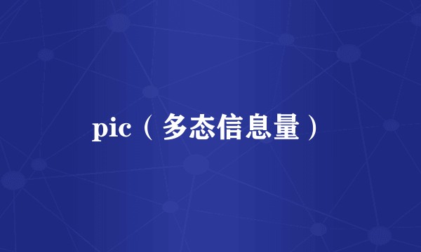 pic(多态信息量)