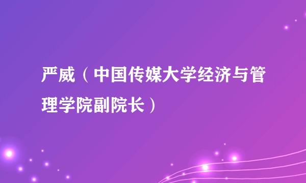 严威（中国传媒大学经济与管理学院副院长）