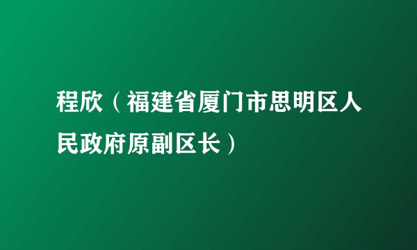 程欣（福建省厦门市思明区人民政府原副区长）