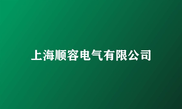 上海顺容电气有限公司