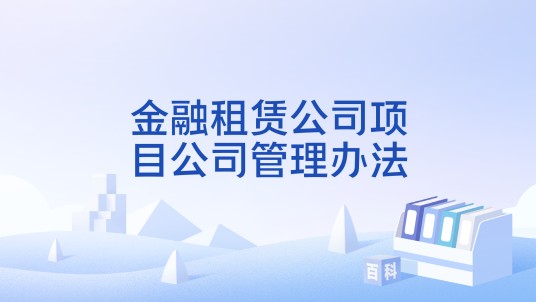 金融租赁公司项目公司管理办法
