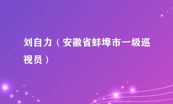 刘自力（安徽省蚌埠市一级巡视员）