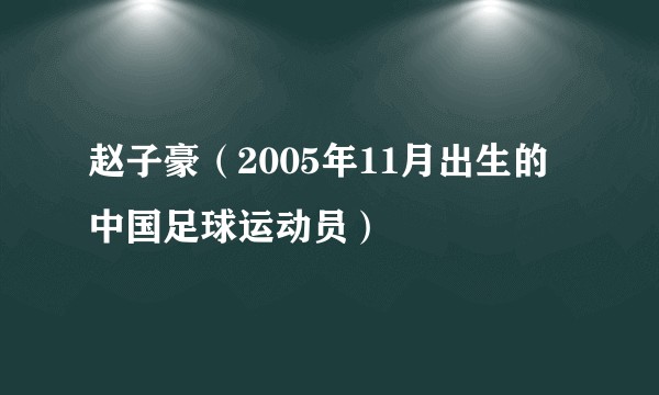 赵子豪（2005年11月出生的中国足球运动员）