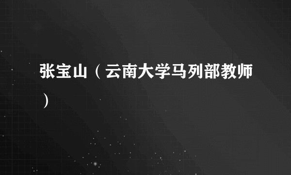 张宝山(云南大学马列部教师)