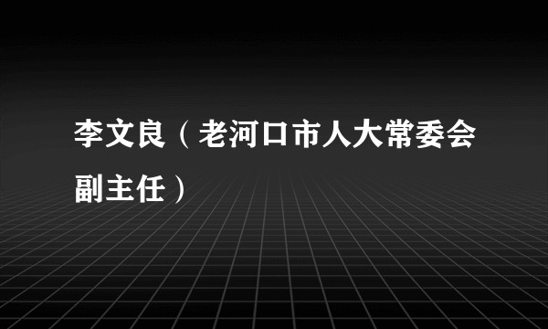 李文良（老河口市人大常委会副主任）