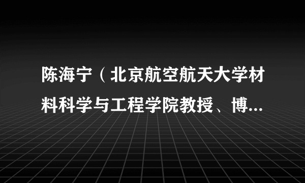 陈海宁（北京航空航天大学材料科学与工程学院教授、博士生导师）