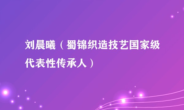 刘晨曦（蜀锦织造技艺国家级代表性传承人）