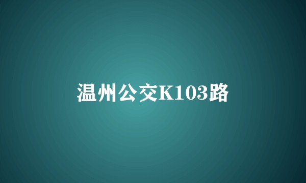 温州公交K103路
