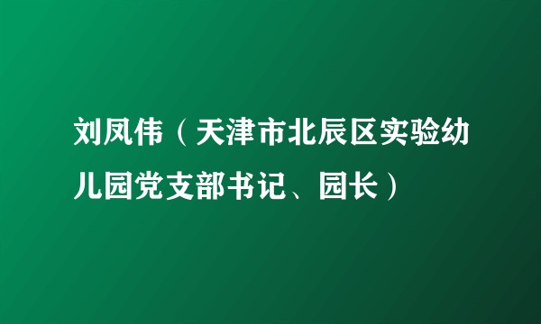 刘凤伟（天津市北辰区实验幼儿园党支部书记、园长）