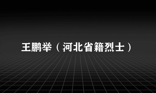王鹏举（河北省籍烈士）