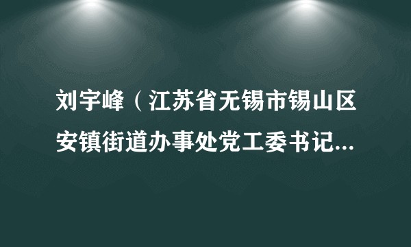 刘宇峰（江苏省无锡市锡山区安镇街道办事处党工委书记、开发区大成园区党工委书记、无锡翠屏山旅游度假区党组副书记）
