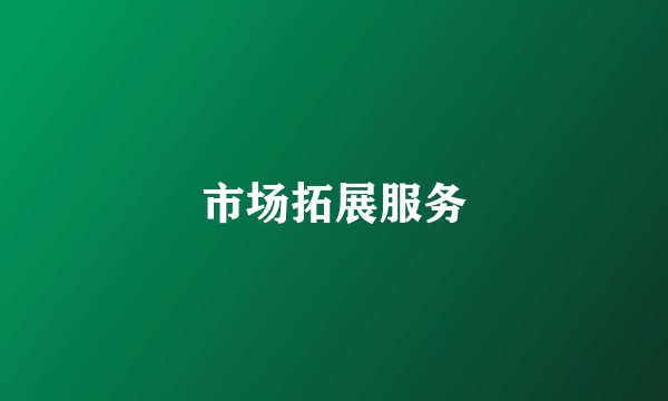 市场拓展服务