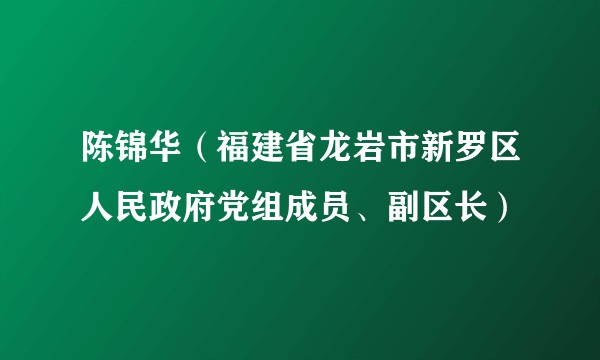 陈锦华(福建省龙岩市新罗区人民政府党组成员、副区长)