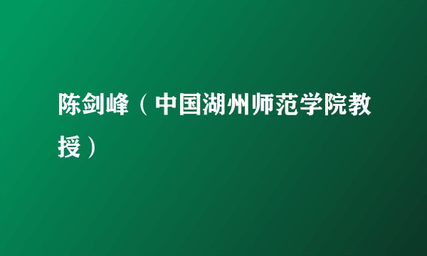 陈剑峰（中国湖州师范学院教授）