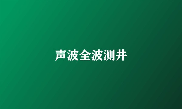 声波全波测井