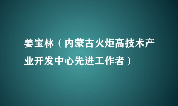 姜宝林（内蒙古火炬高技术产业开发中心先进工作者）