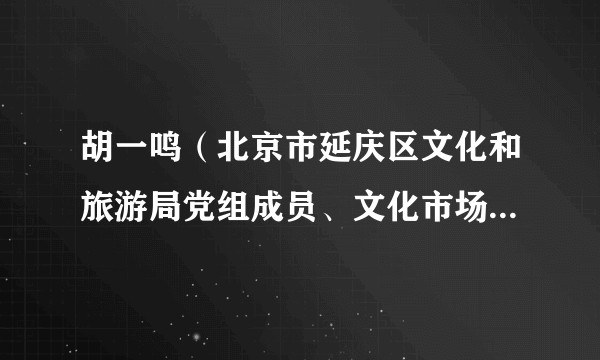 胡一鸣（北京市延庆区文化和旅游局党组成员、文化市场综合执法大队大队长）