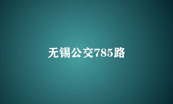 无锡公交785路