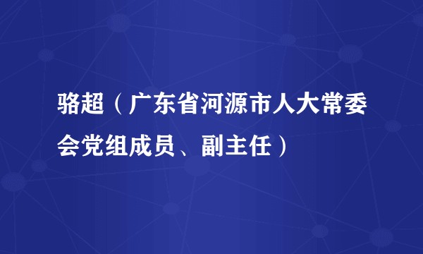 骆超（广东省河源市人大常委会党组成员、副主任）