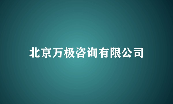 北京万极咨询有限公司