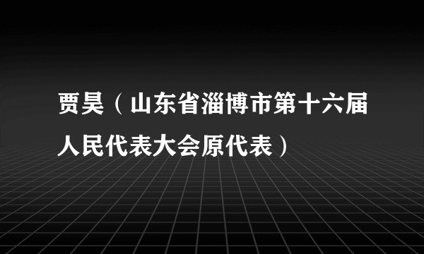 贾昊（山东省淄博市第十六届人民代表大会原代表）