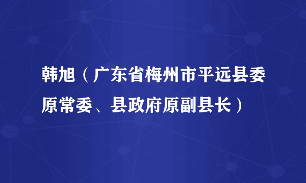 韩旭(广东省梅州市平远县委原常委、县政府原副县长)