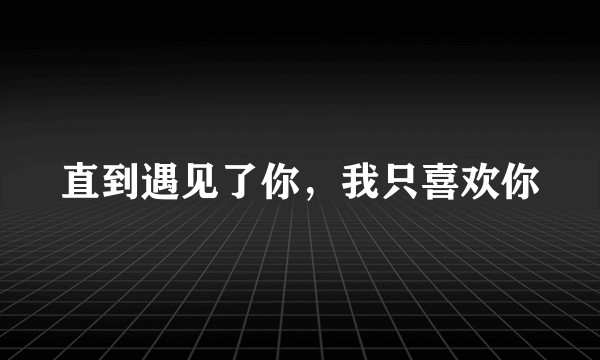 直到遇见了你，我只喜欢你