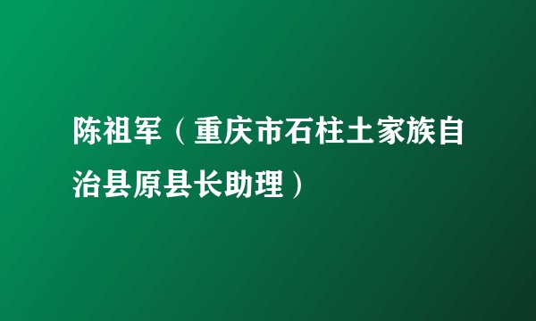 陈祖军（重庆市石柱土家族自治县原县长助理）