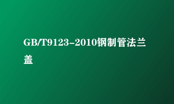 GB/T9123-2010钢制管法兰盖