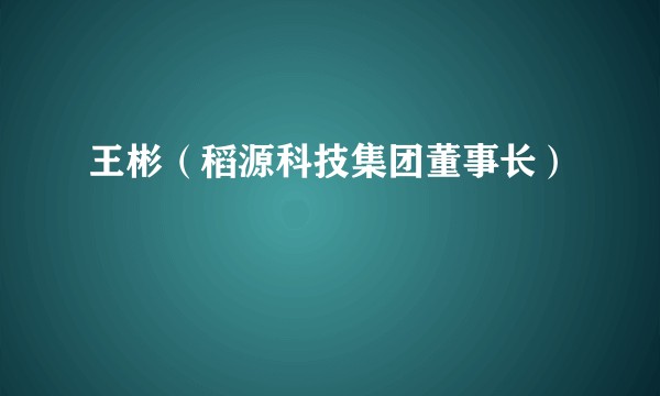 王彬（稻源科技集团董事长）