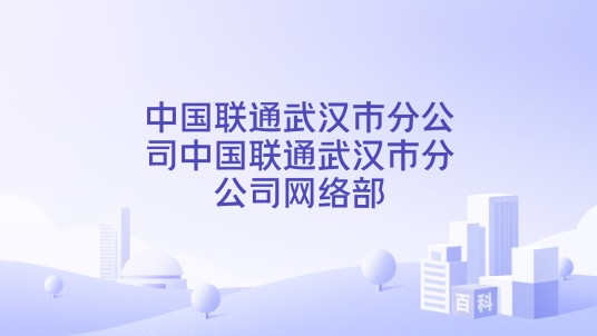 中国联通武汉市分公司中国联通武汉市分公司网络部