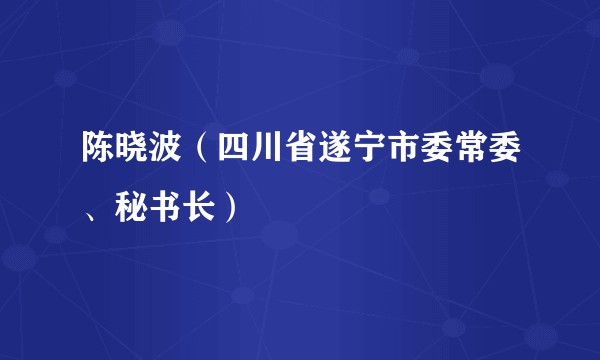 陈晓波（四川省遂宁市委常委、秘书长）