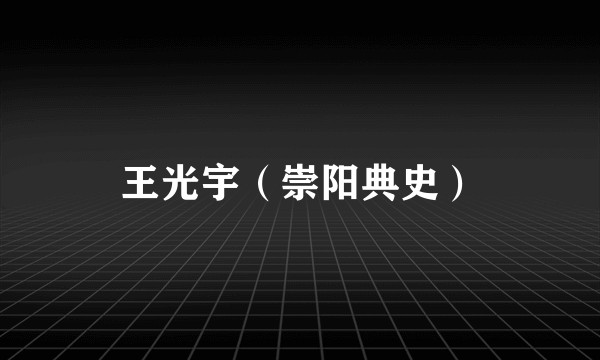 王光宇（崇阳典史）