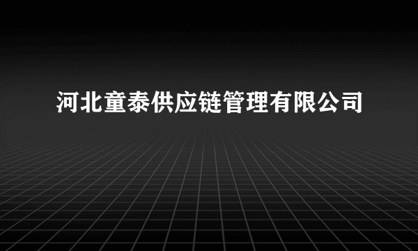 河北童泰供应链管理有限公司