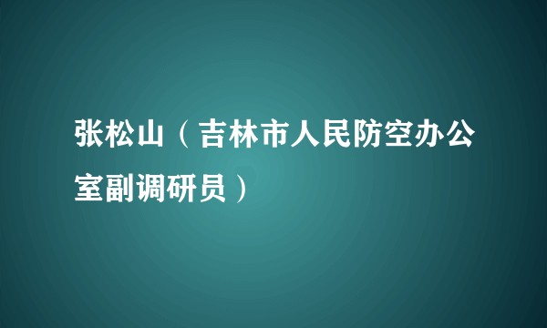 张松山（吉林市人民防空办公室副调研员）
