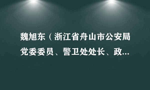 魏旭东（浙江省舟山市公安局党委委员、警卫处处长、政治安全保卫支队（反恐怖支队）支队长）